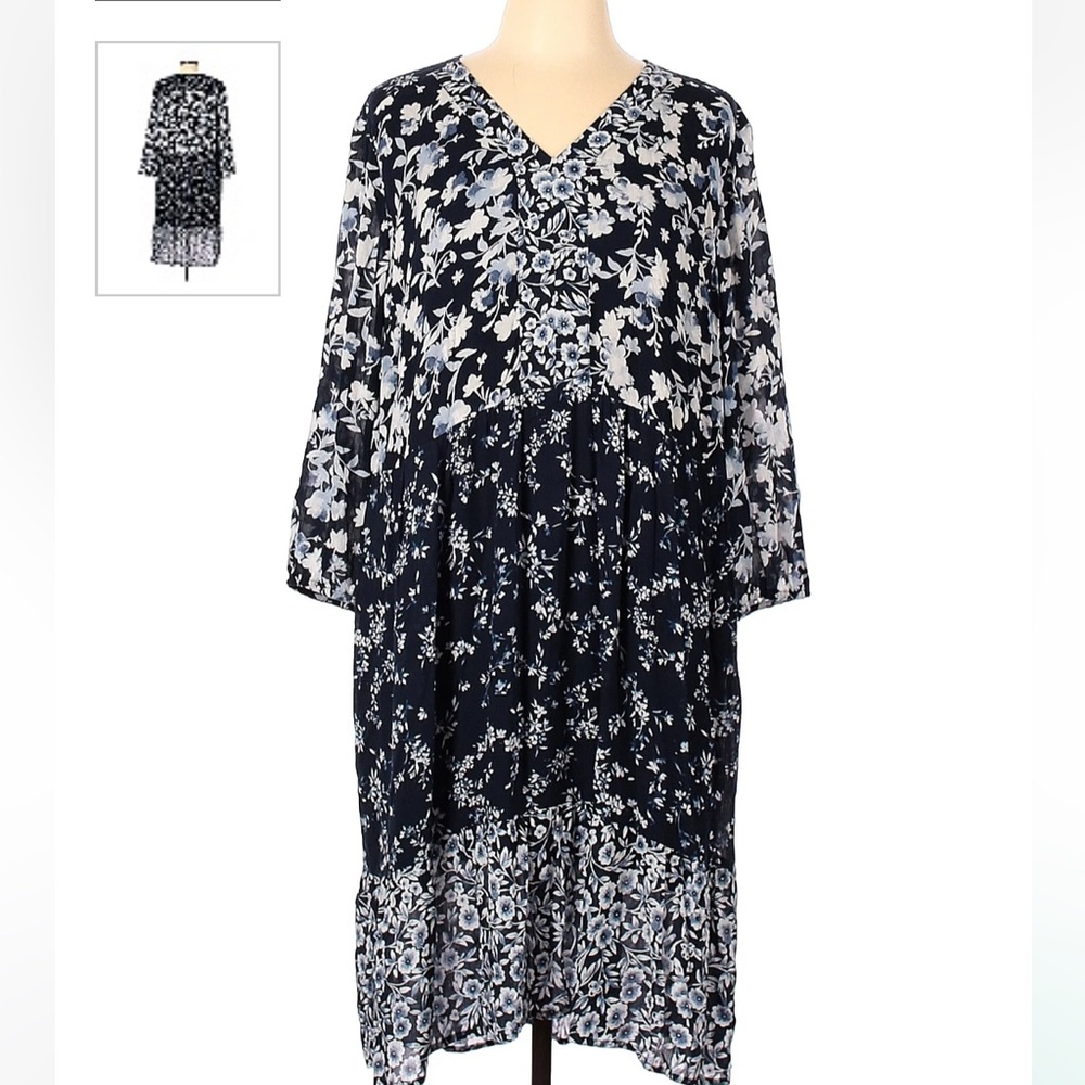 J.Jill Casual Blue Floral Dress